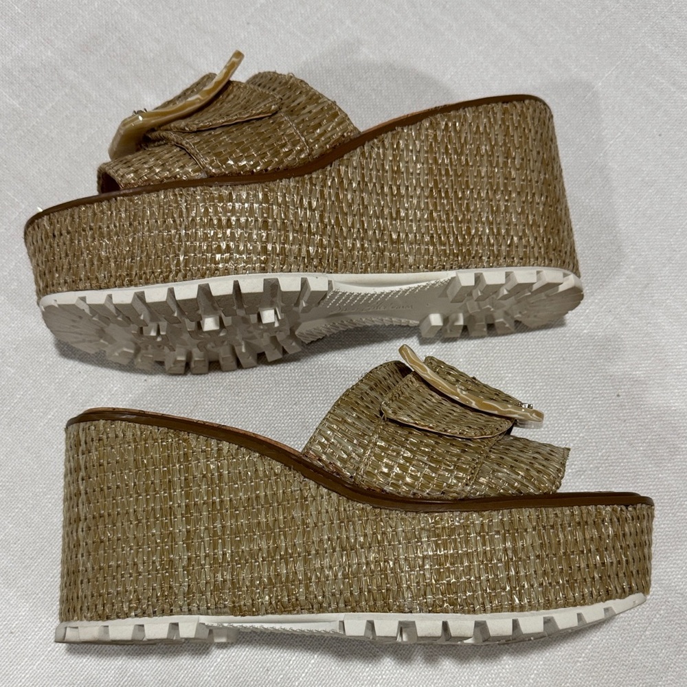 Sam Edelman Olive Woven Slide Sandals with Pearlized Buckles - Picture 3 of 8